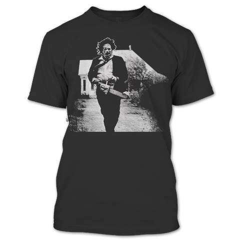 A black t-shirt with the shopify logo