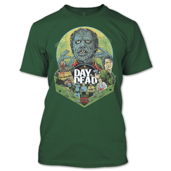 A black t-shirt with the shopify logo