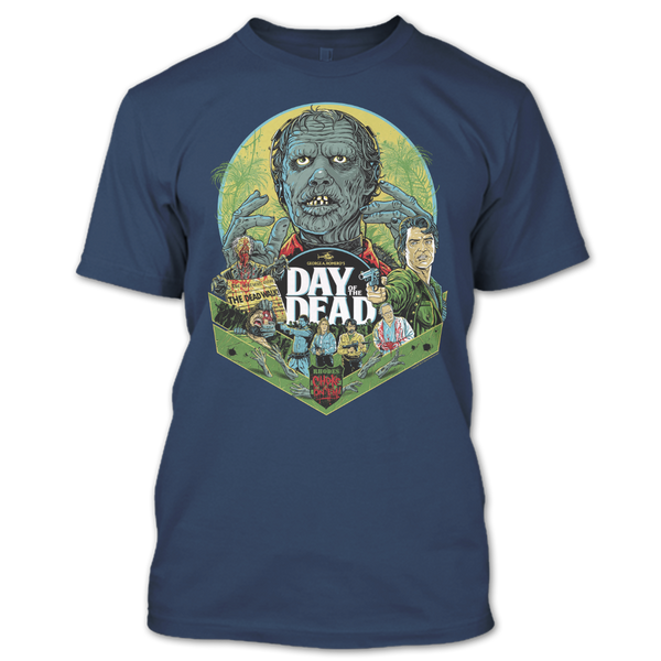 A black t-shirt with the shopify logo