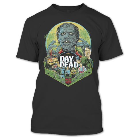 A black t-shirt with the shopify logo