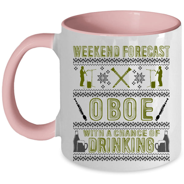 Chance Of Drinking Coffee Mug, Weekend Forecast Oboe Accent Mug