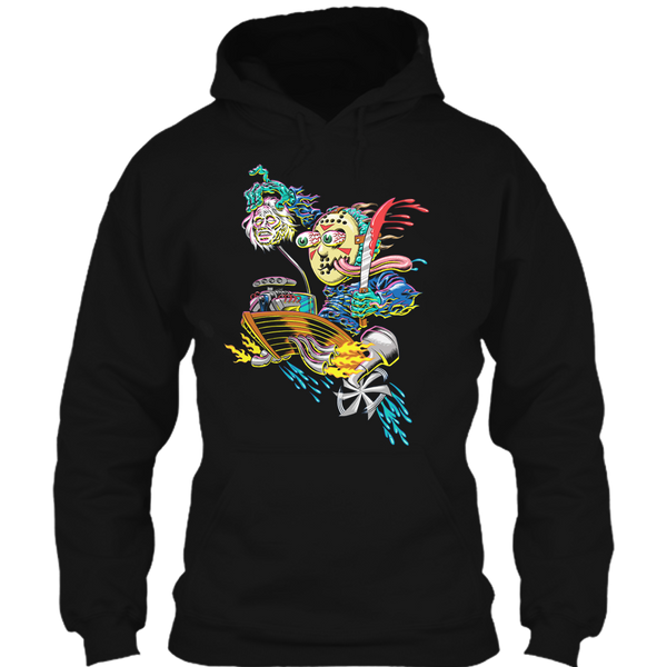 A black t-shirt with the shopify logo