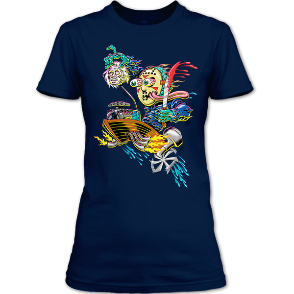 A black t-shirt with the shopify logo