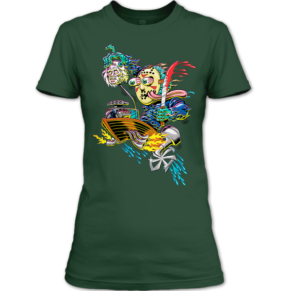 A black t-shirt with the shopify logo