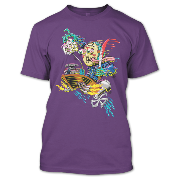 A black t-shirt with the shopify logo