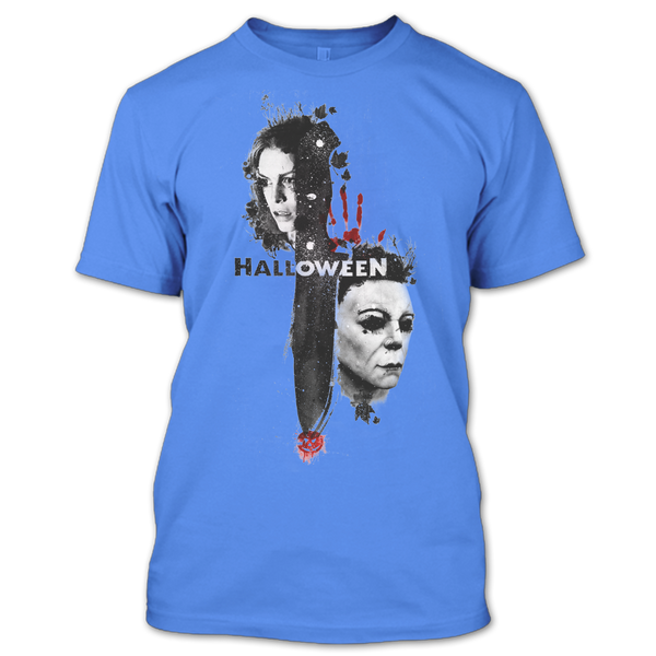 A black t-shirt with the shopify logo