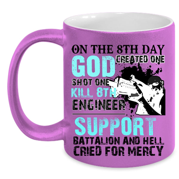 Cool Engineers Coffee Mug, On The 8th Day Created Engineer Accent Mug