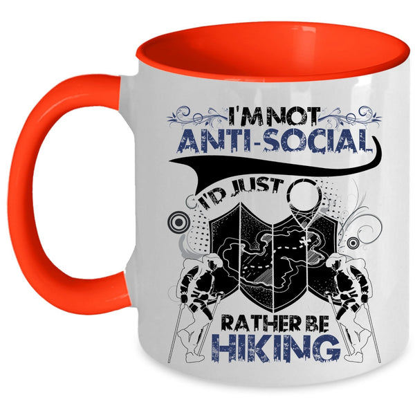 I Love Hiking Coffee Mug, I'd Just Rather Be Hiking Accent Mug