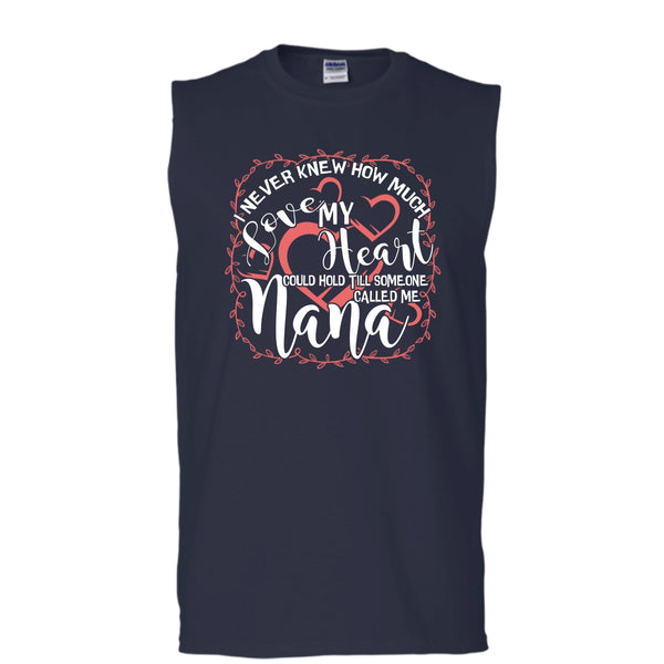 How Much Love My Heart T Shirt, Someone Called Me Nana Tank Top (Men's Cotton Sleeveless)