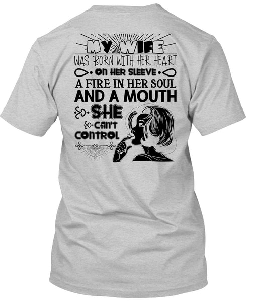 My Wife Was Born With Her Heart T Shirt, I Love Wife T Shirt