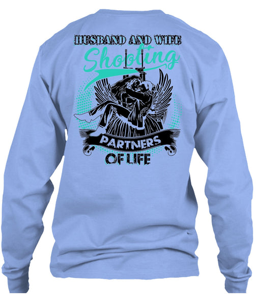 Husband And Wife Shooting Partners Of Life T Shirt, I Love Husband T Shirt