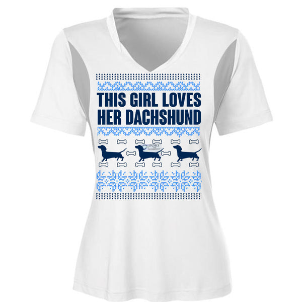 This Girl Loves Her Dachshund T Shirt, This Girl Loves Christmas T Shirt, Awesome T-Shirts