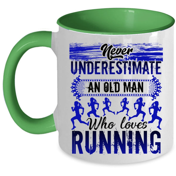 Funny Gift For Grandpas Coffee Mug, An Old Man Loves Running Accent Mug