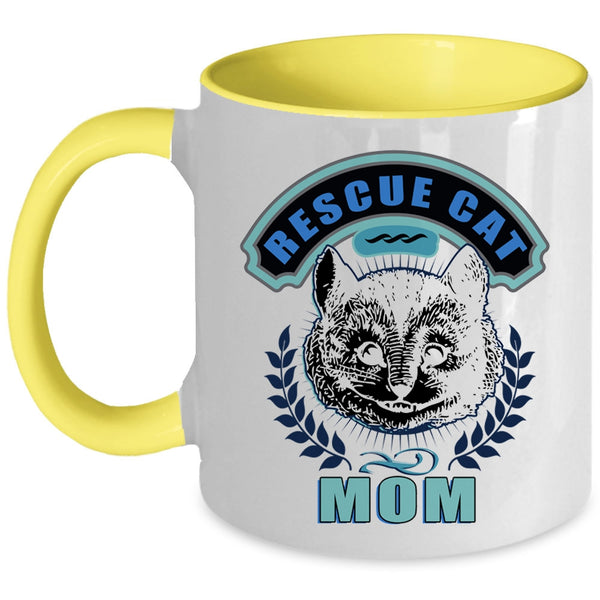 Awesome Gift For Mom Coffee Mug, Rescue Cat Mom Accent Mug