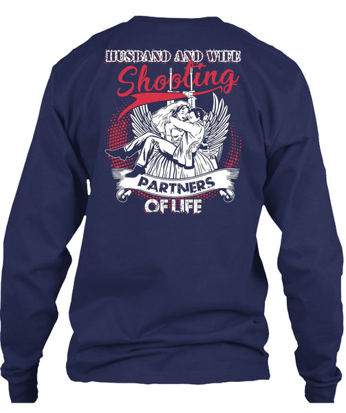 Husband And Wife Shooting Partners Of Life T Shirt, Being A Husband T Shirt