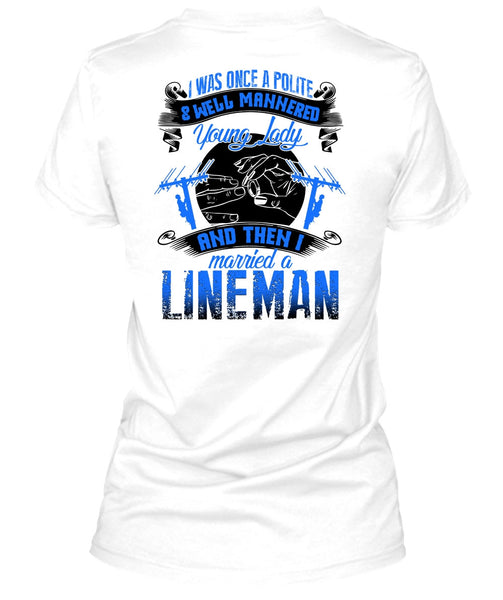 I Married A Lineman T Shirt, I Love Lineman T Shirt