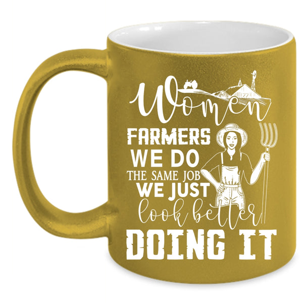 Women Farmers Coffee Mug, Cool Gift For Mom Coffee Cup
