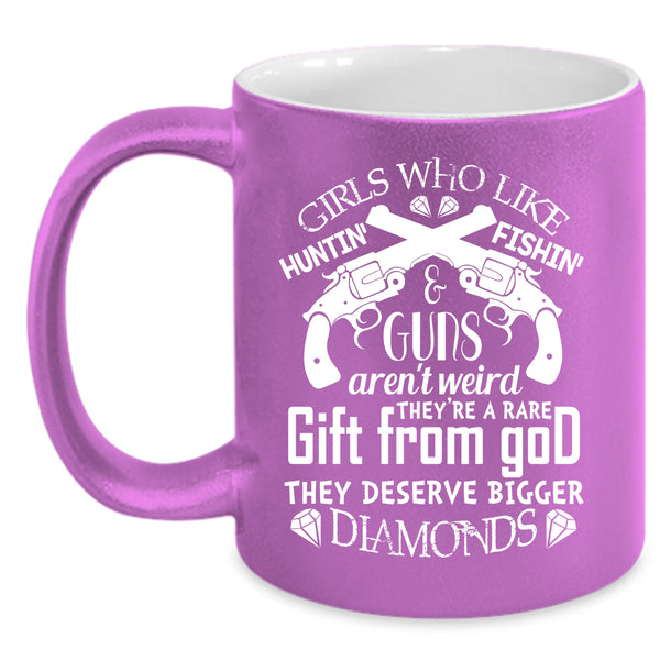 Hunting And Fishing Coffee Mug, Awesome Girls Coffee Cup