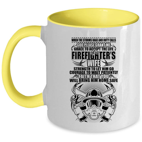Funny Gift For My Wife Coffee Mug, Firefighter's Wife Accent Mug