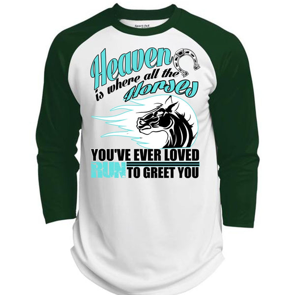 Heaven Is Where All The Horses T Shirt, I Love Equestrian T Shirt, Awesome T-Shirts  (Polyester Game Baseball Jersey)