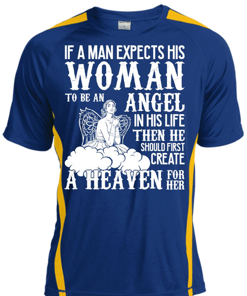 Woman To Be An Angel T Shirt, Create A Heaven T Shirt, Cool Shirt