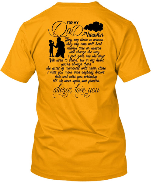 For My Dad In Heaven T Shirt, I Love Dad T Shirt