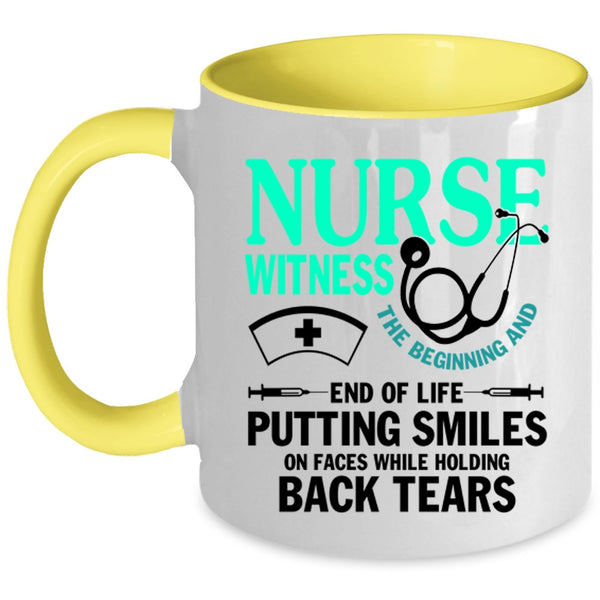 Cute Gift For Nurse Coffee Mug, Nurse Witness Accent Mug