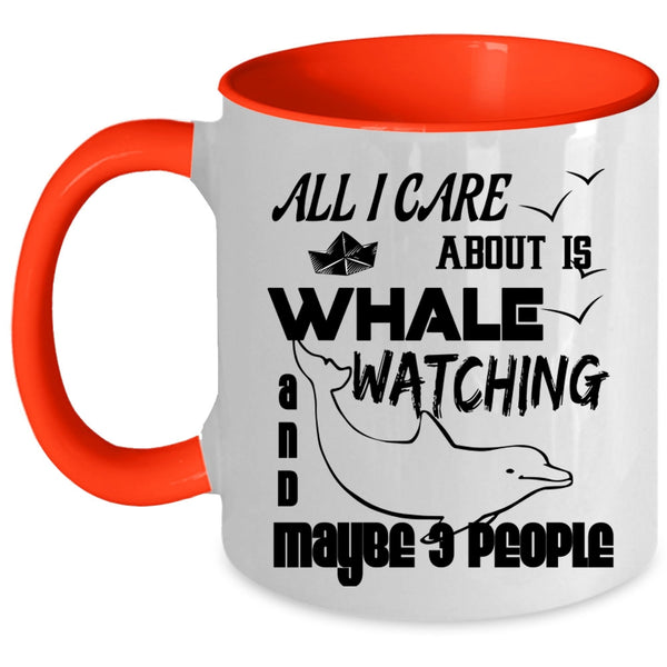 Outdoor Activity Coffee Mug, I Love Whale Watching Accent Mug