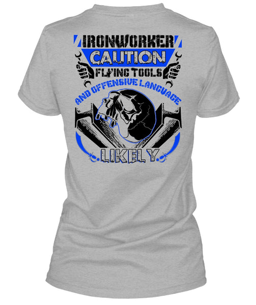 Ironworker Caution Flying Tools T Shirt, I Love Ironworker T Shirt