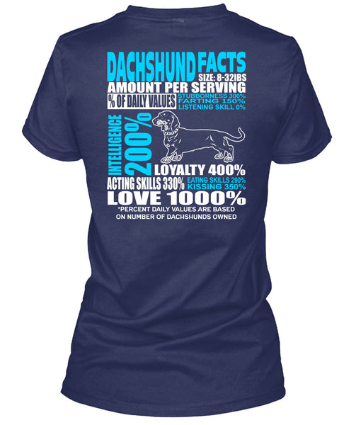 Dachshund Facts T Shirt, Dachshund Owned T Shirt