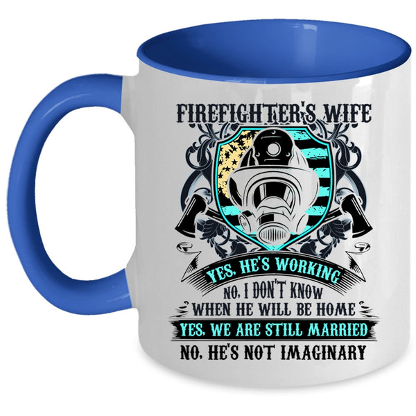 Cute Gift For Wedding Coffee Mug, Firefighter's Wife Accent Mug