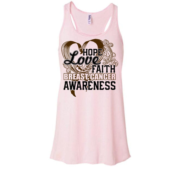 Hope Love Faith T Shirt, Cancer Tank Top