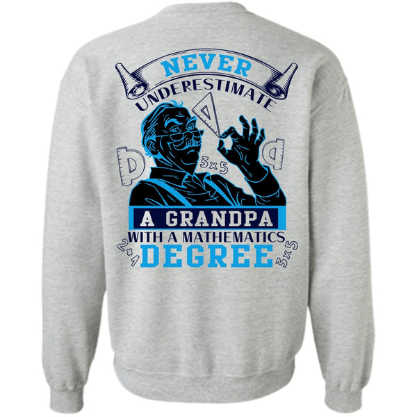 Being A Mathematic T Shirt, Grandpa With A Mathematics Degree Sweatshirt