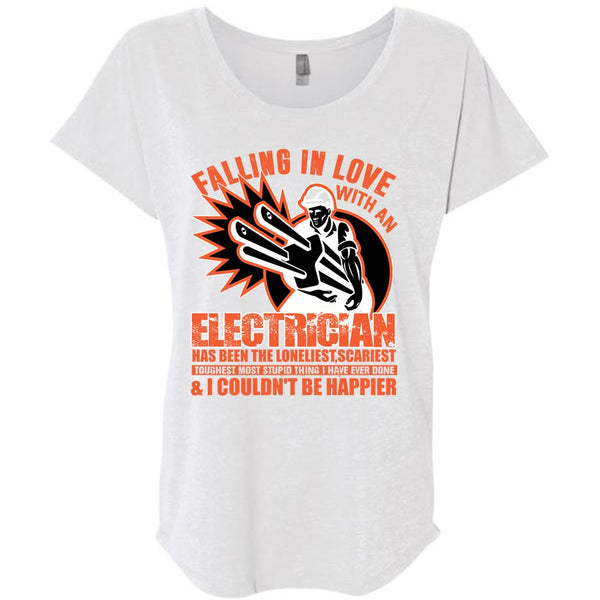 Falling In Love With An Electrician T Shirt, I Love Electrician T Shirt, Awesome T-Shirts