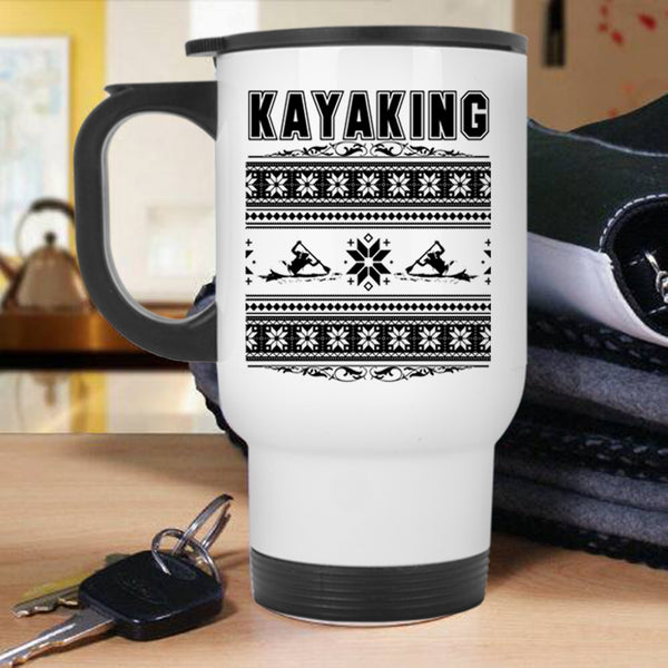Make An Ugly Christmas Travel Mug, Kayaking Mug