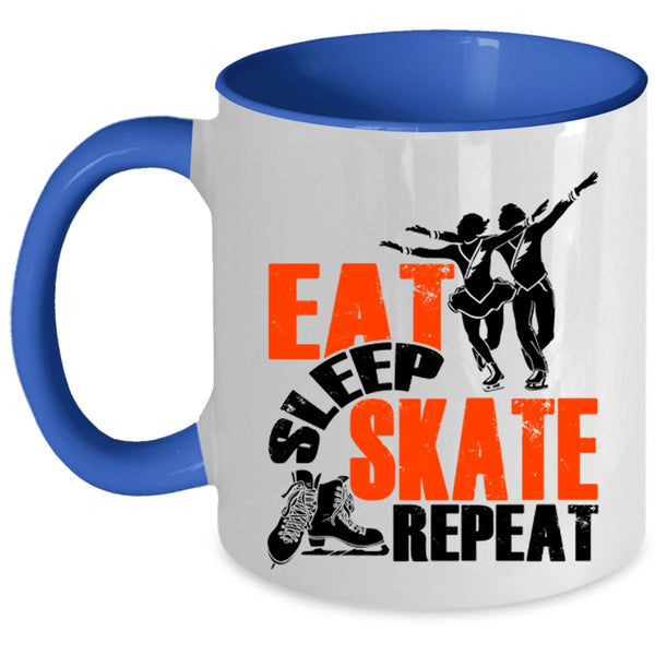 Cool Teacher Coffee Mug, Eat Sleep Skate Repeat Accent Mug