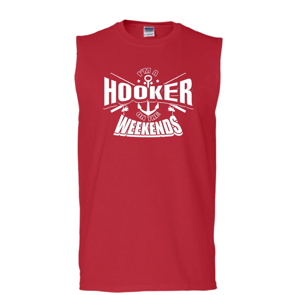 I'm A Hooker On The Weekends T Shirt, Coolest Hooker Tank Top (Men's Cotton Sleeveless)