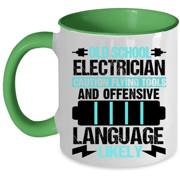 Cool Gift For Old Electricians Coffee Mug, Old School Electrician Accent Mug