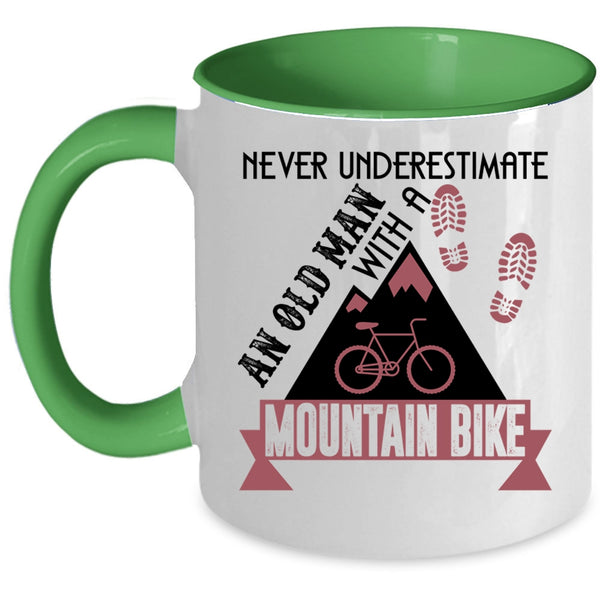 Cute Grandpa Coffee Mug, An Old Man With A Mountain Bike Accent Mug
