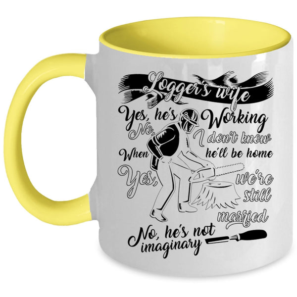 Cool Just Married Coffee Mug, Logger's Wife Accent Mug