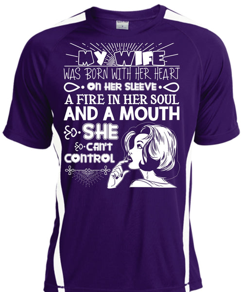 My Wife Was Born With Her Heart T Shirt, Fire In Her Soul T Shirt, Cool Shirt