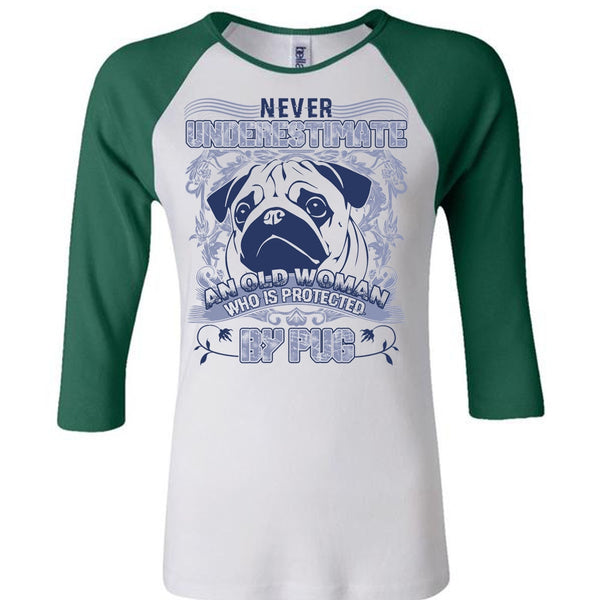Old Woman Who Is Protected By Pug T Shirt, I Love Pug T Shirt, Awesome T-Shirts
