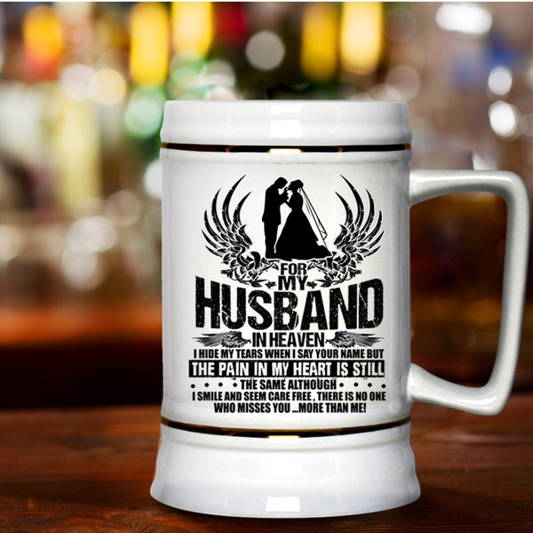 Awesome Wife Beer Stein 22oz, For My Husband In Heaven Beer Mug