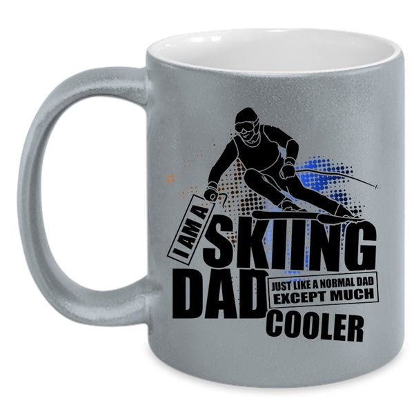 Cool Dad Coffee Mug, I Am A Skiing Dad Accent Mug