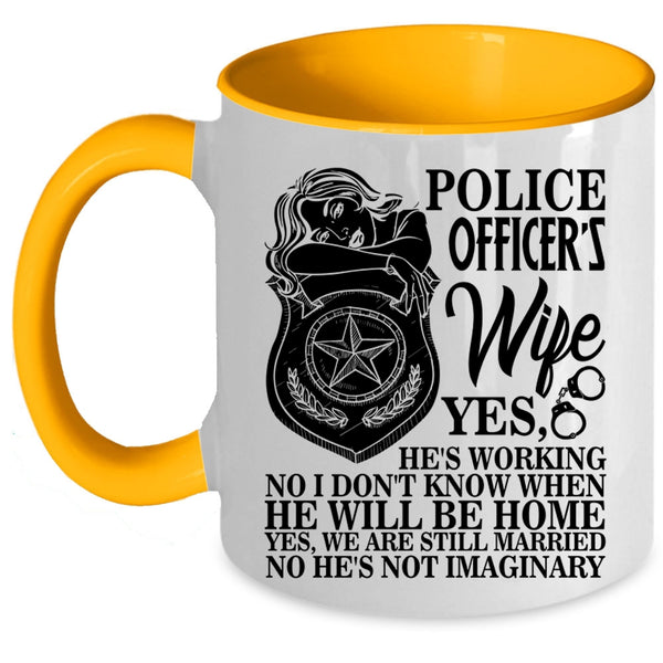 Cool Gift For My Wife Coffee Mug, Police Officer's Wife Accent Mug