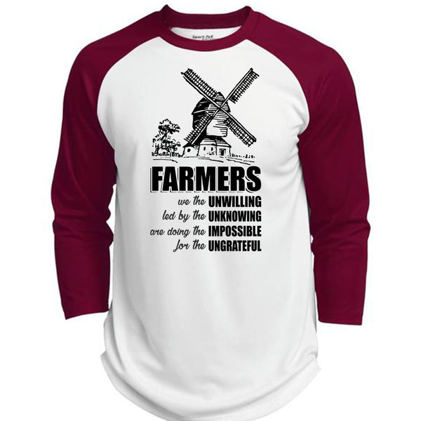 Farmers We The Unwilling T Shirt, I Love Farming T Shirt, Awesome T-Shirts  (Polyester Game Baseball Jersey)