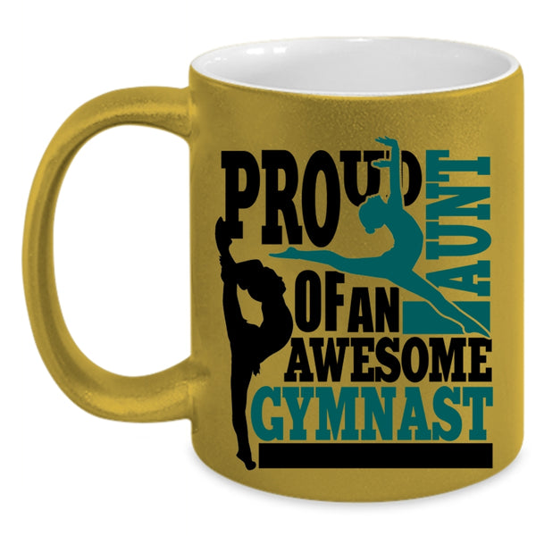 Cool Auntie Coffee Mug, Proud Aunt Of An Awesome Gymnast Accent Mug