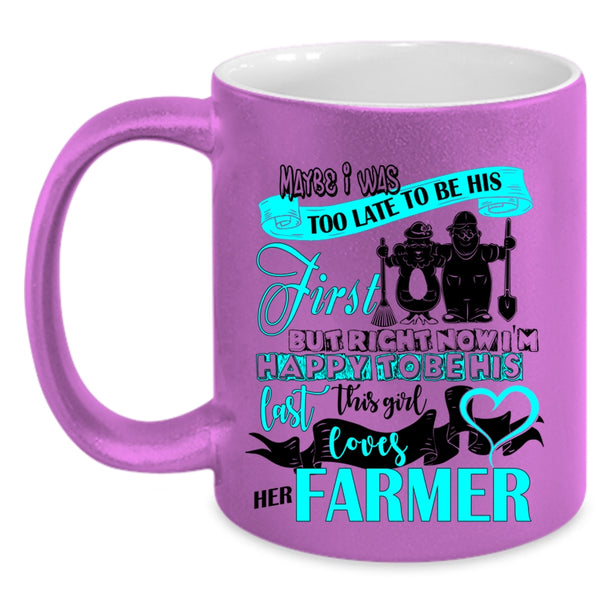 Cool Just Married Coffee Mug, This Girl Loves Her Farmer Accent Mug
