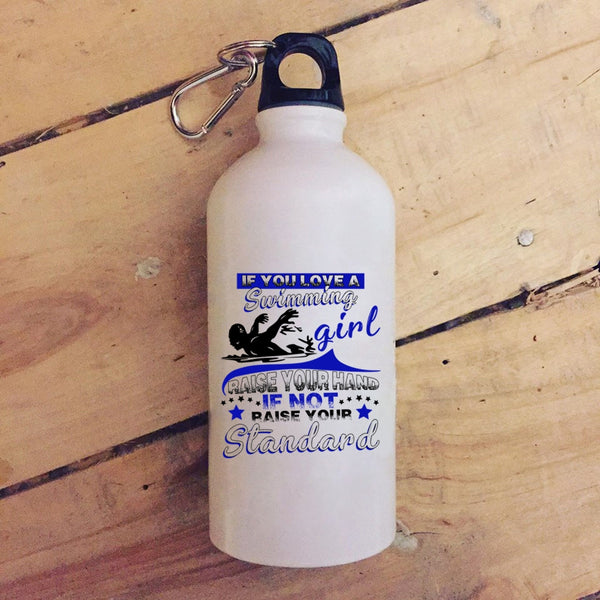 If You Love A Swimming Girl 20 oz Stainless Steel Bottle,Funny Swimming Girls Outdoor Sports Water Bottle