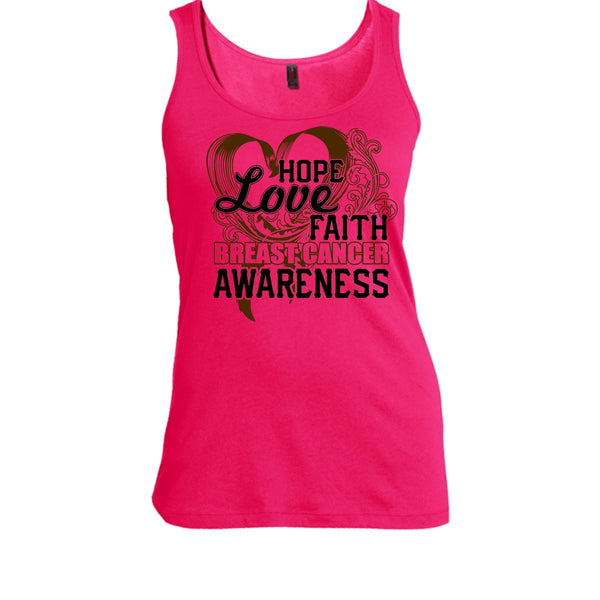Hope Love Faith T Shirt, Cancer Tank Top